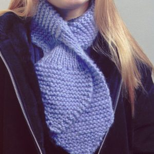Knit Ascot Keyhole Scarf