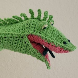 Crocheted Sea serpent Bath Mitt puppet