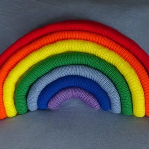 Rainbow pajama pillow