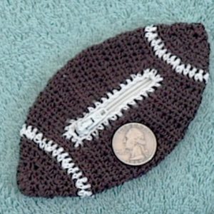 Crocheted Football change purse