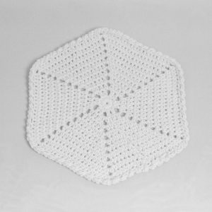 Multipurpose Hexagon doily dishrag, hot pad, trivet, washcloth