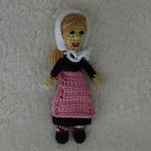Crocheted Girl Pilgrim Doll