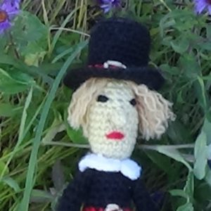 Crocheted Man Pilgrim doll