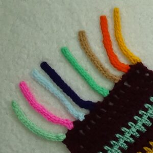 Multi-colored fat fringe edging