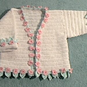 Blooming Toddler Cardigan, a crocheted sweater