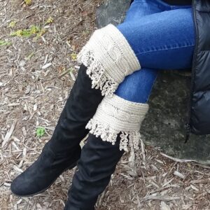 Crinkle Fringe Boot Cuffs machine knit
