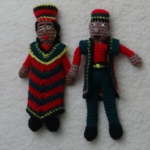 Kwanzaa Lady and Man crocheted dolls