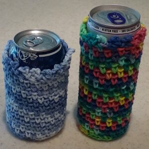 Moss Stitch Cool Can Cozy Crocheted