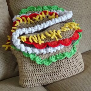 Stuffed Taco Blanket folded into a pillow