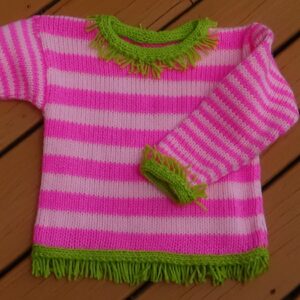 Machine Knit Fringe Trim in worsted-weight yarn
