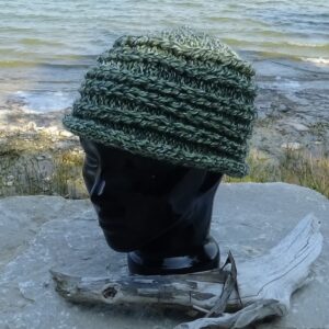 Machine Knit Cap with Faux Cables